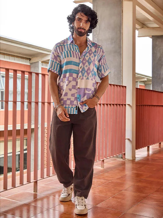 AOP Flowy Light Weight Viscose Shirt | Multicolor