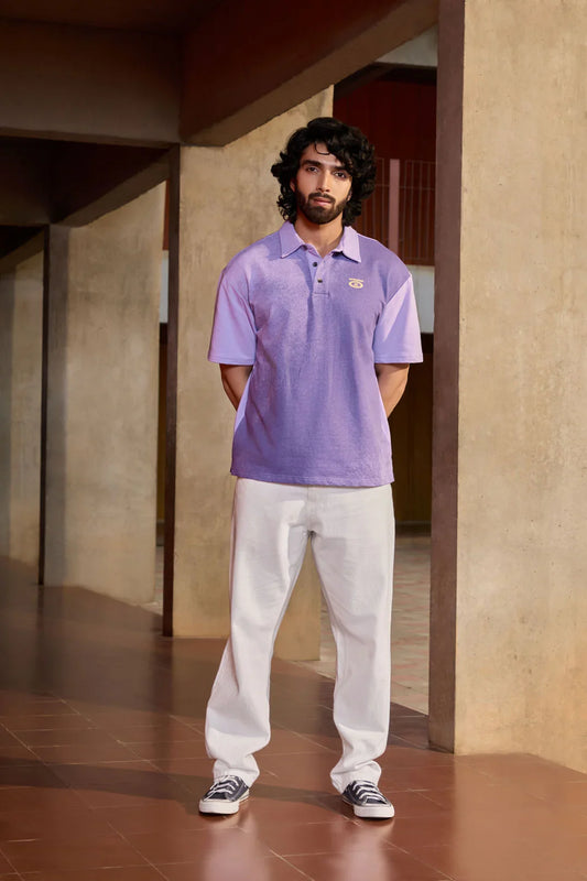 Spray Printed Oversized T-Shirt | Purple