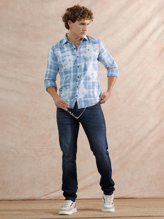 Casual Heavy Fade Slim Fit Jeans | Blue