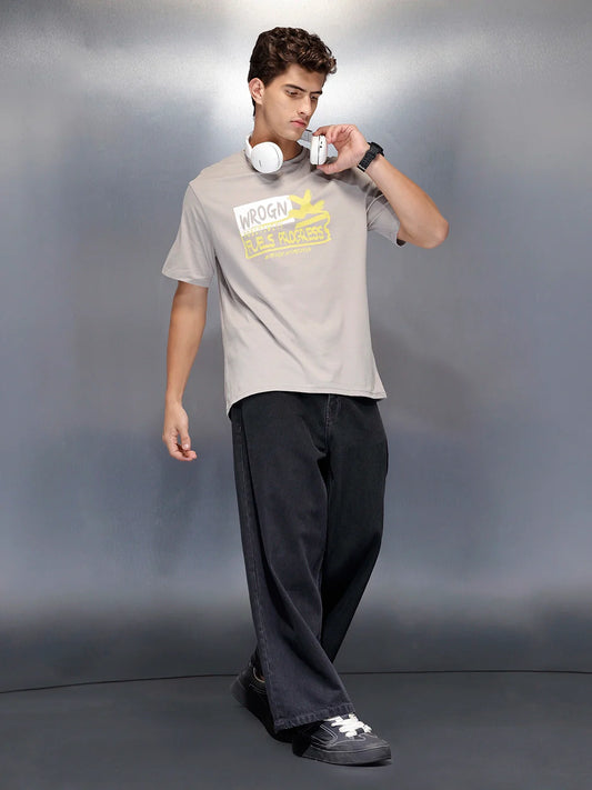 Men’sregular fit printed t-shirt | Grey