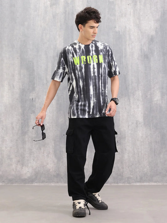 Graphic Printed T-shirt With Tie&Dye | Black