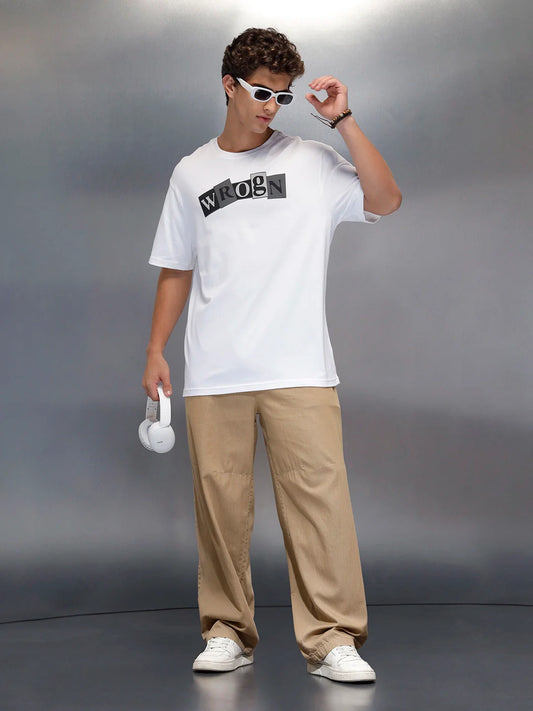 Men's casual oversize graphic t-shirt | White