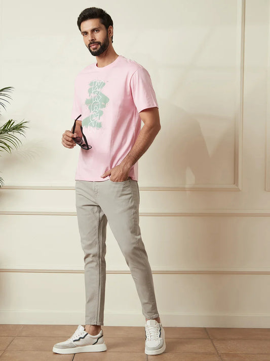 Casual Slim Tapered Jeans | Beige