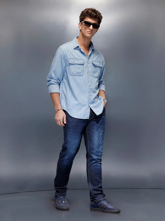 Casual Slim Fit Denim Jeans | Blue