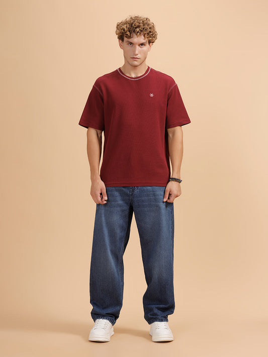 Casual Heavy Fade Loose Fit Jeans| Blue