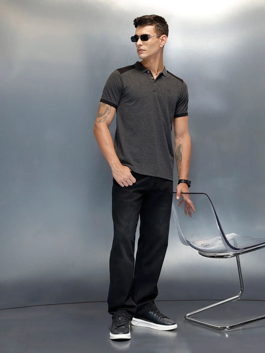 Men's Casual Regualr Fit Polo T-Shirt | Dark Grey