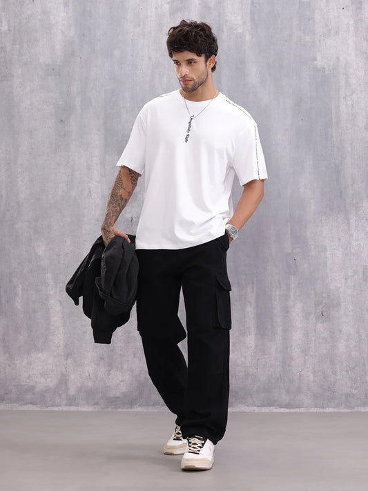 Typo Graphic Printed Oversized Fit T-shirt | White