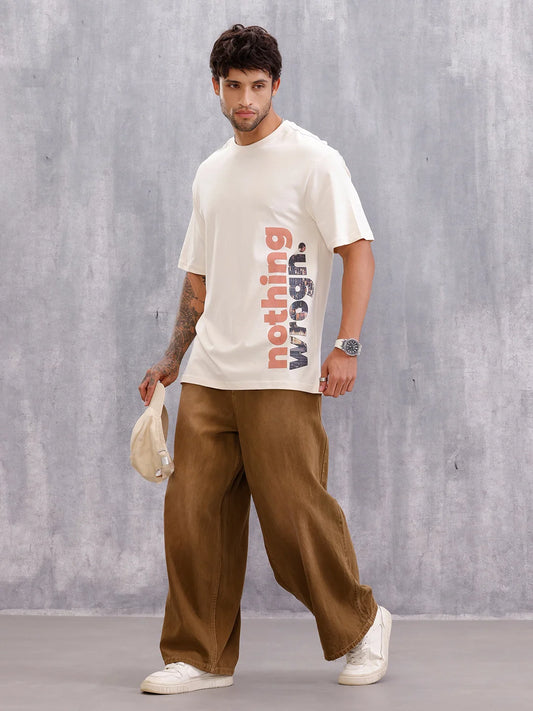Graphic Printed Casual Look T-shirt | Beige