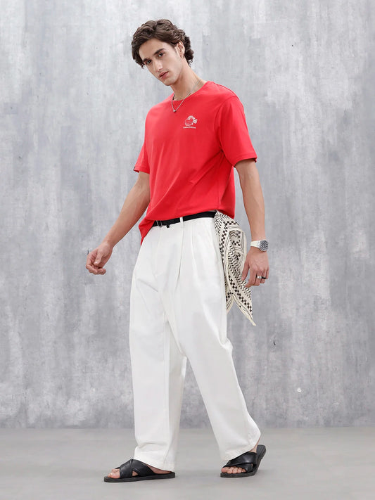 Men's Casual Graphic Printed T-Shirt | Red