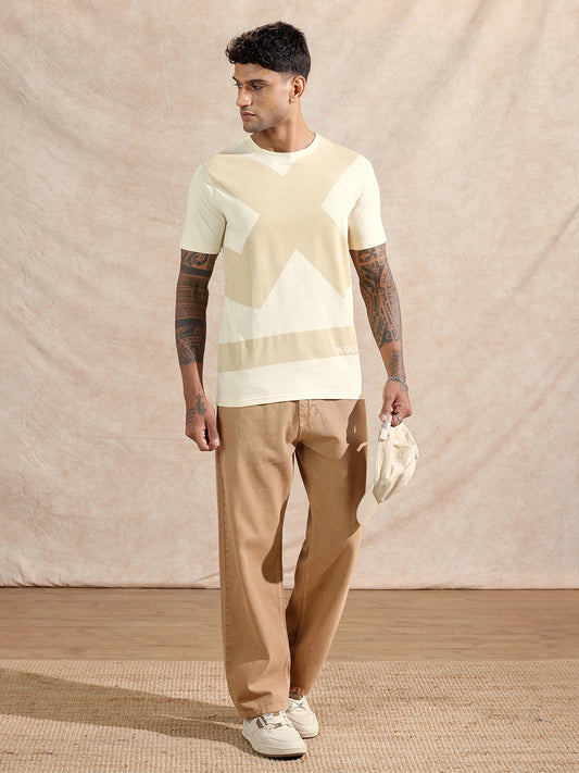 Tonal Logo Slim Fit T-Shirt | Beige