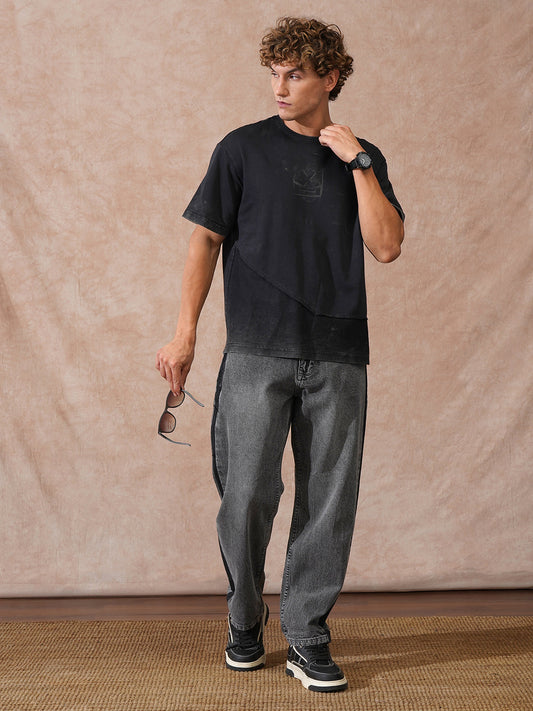 Acid Washed Oversized Fit T-Shirt | Black