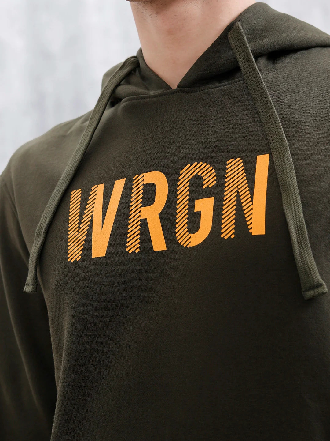 Wrogn Oversized Graphic Hoodie For Men | Olive