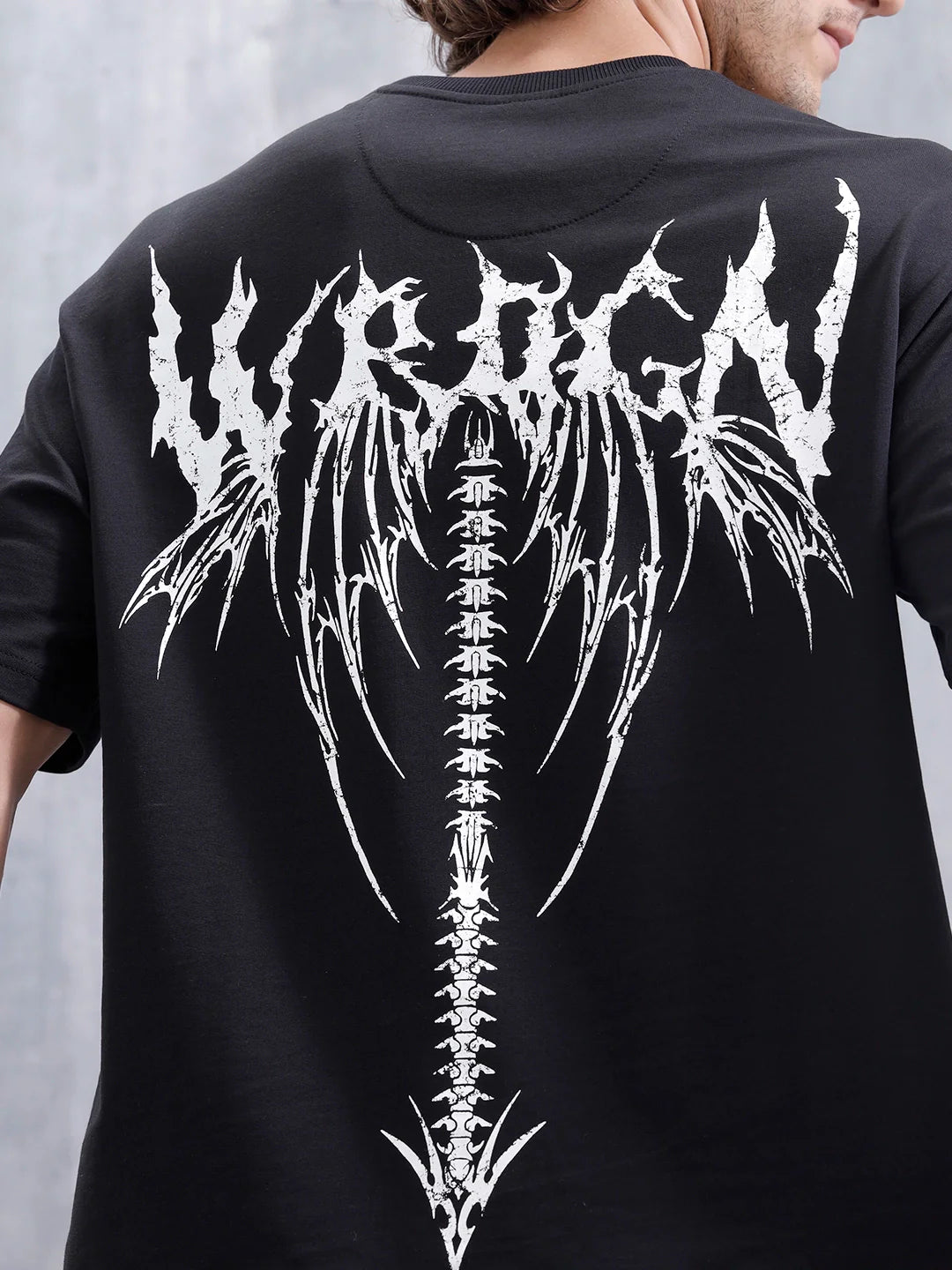 Bizarre Elements Inspired Oversized Back Print T-Shirt | Black