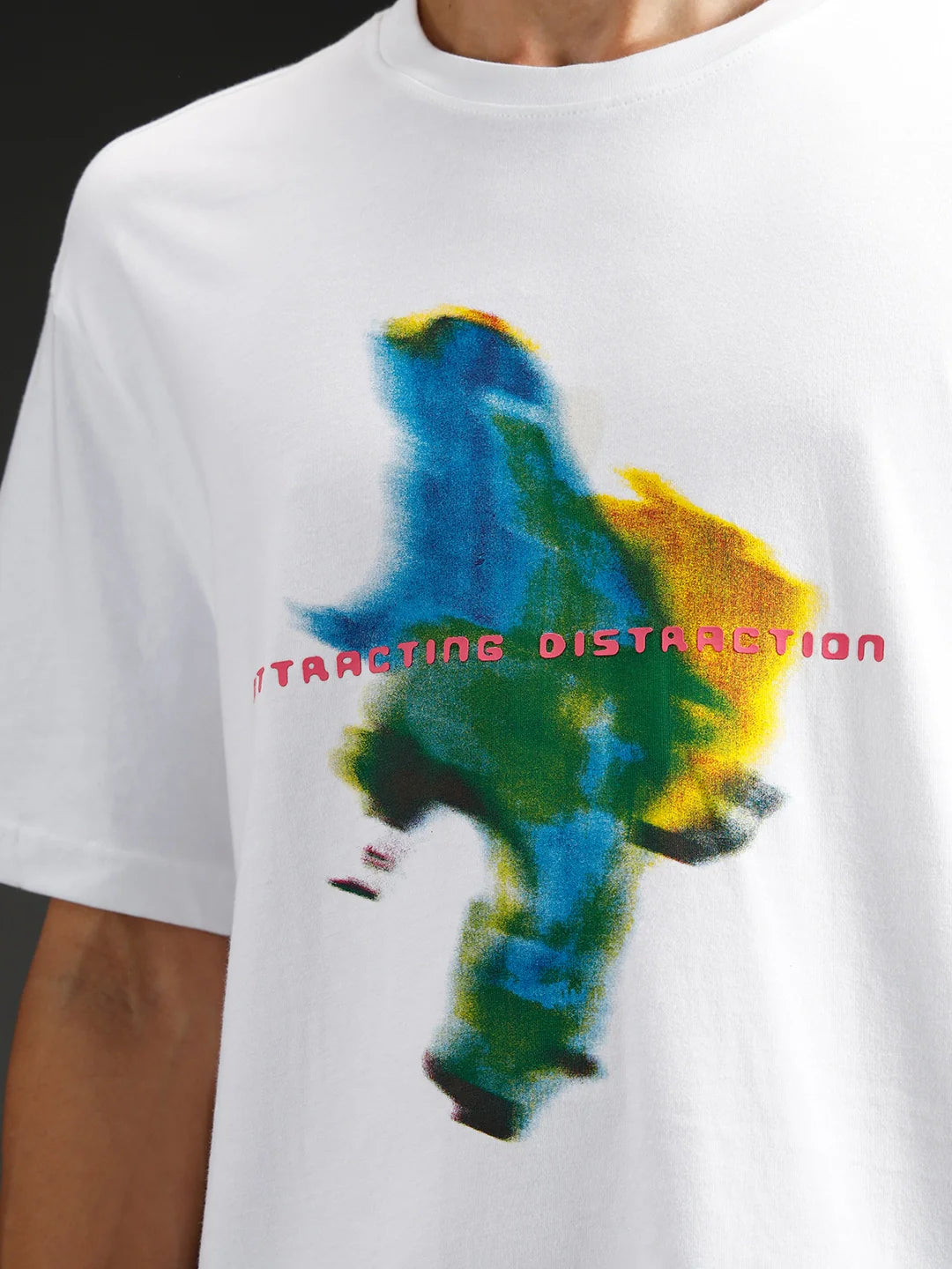 Wrogn Chest Printed Regular Fit T-shirt | White