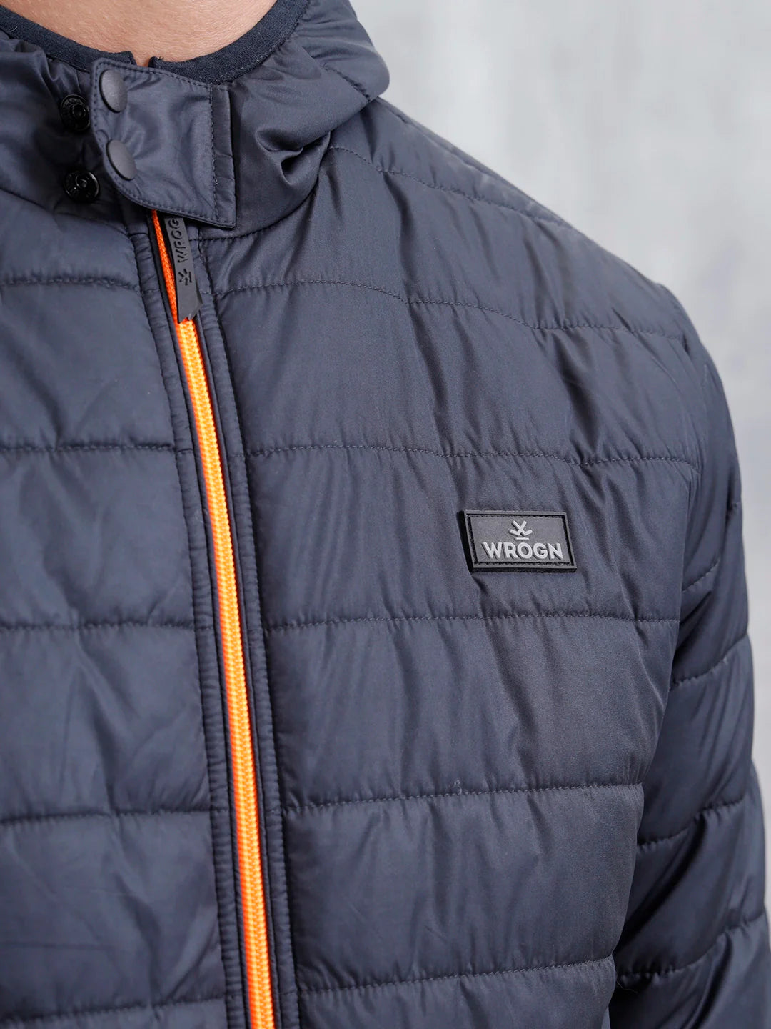 Casual Regular Fit Puffer Jacket | Black