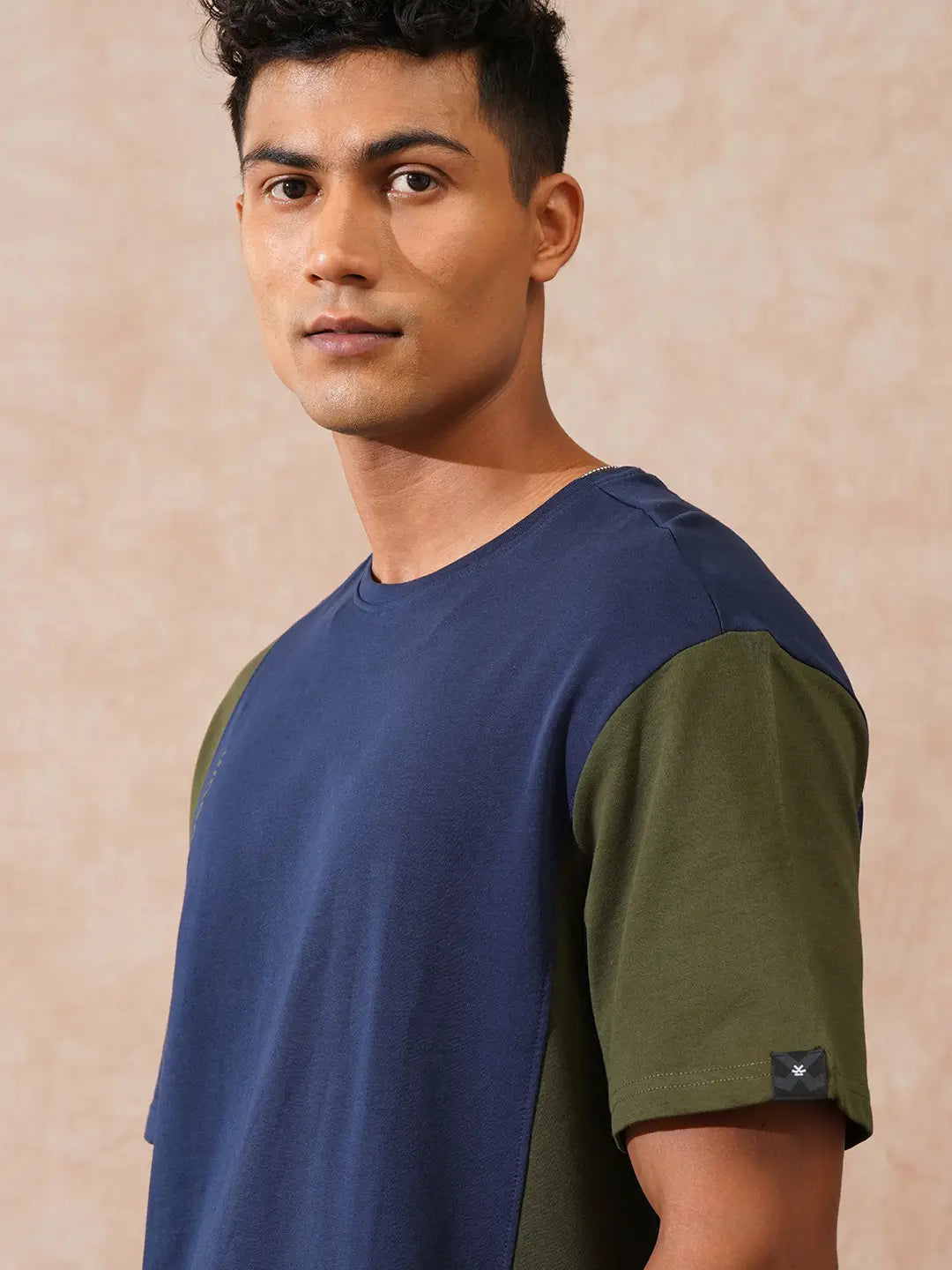 Cut & Sew Oversized T-Shirt | Navy Blue