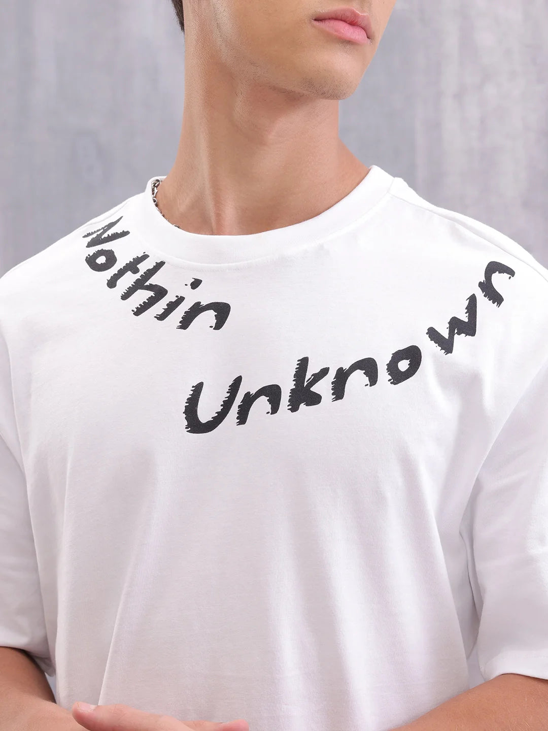 Graphic Printed Casual Look T-shirt With Branding | White