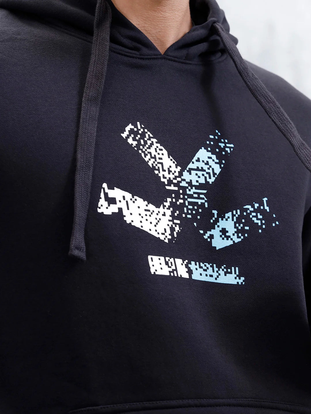 Wrogn Comfort Fit Graphic Hoodie Sweatshirt For Men | Black