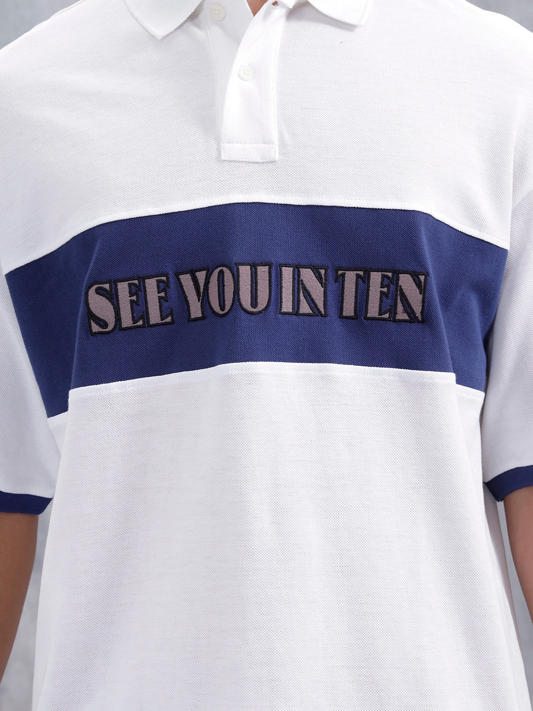 Casual Men Sporty Look Oversized Fit Tee With Print | White