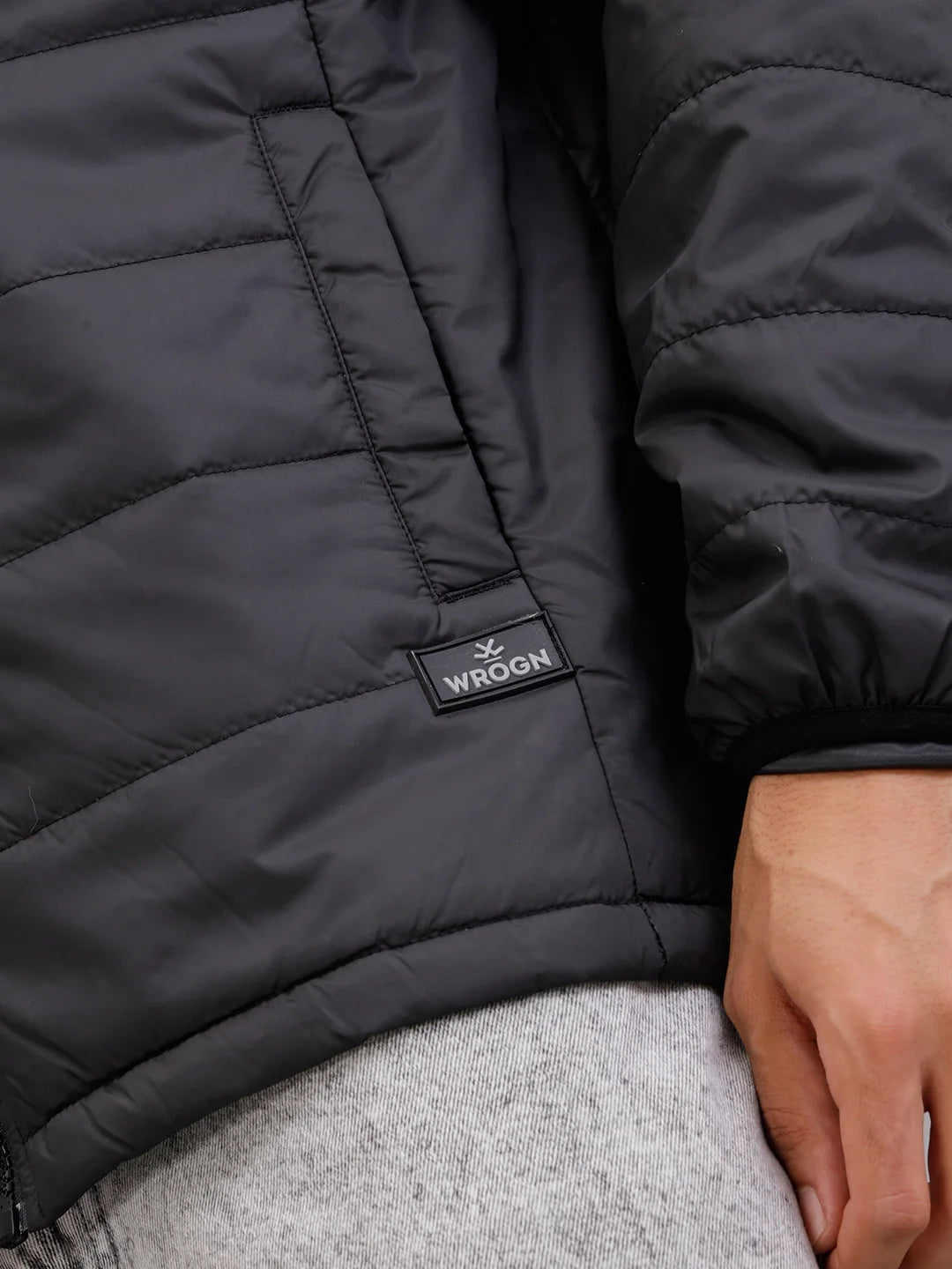 Casual Quilted Solid Bomber Jacket | Black