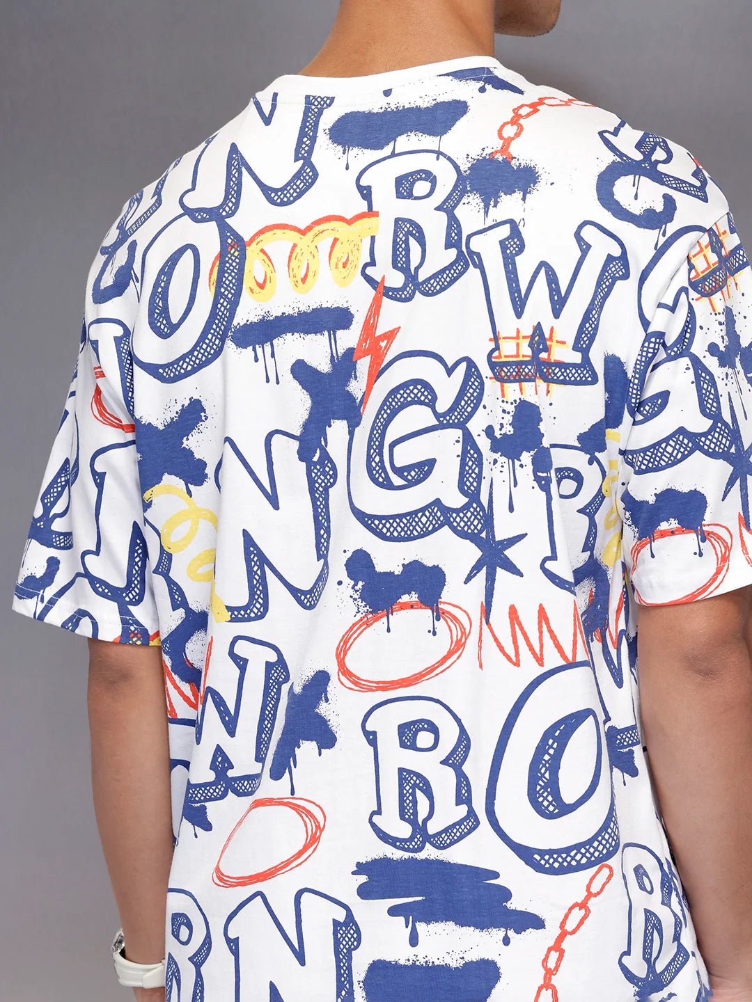 All-over print oversized T-shirt | White