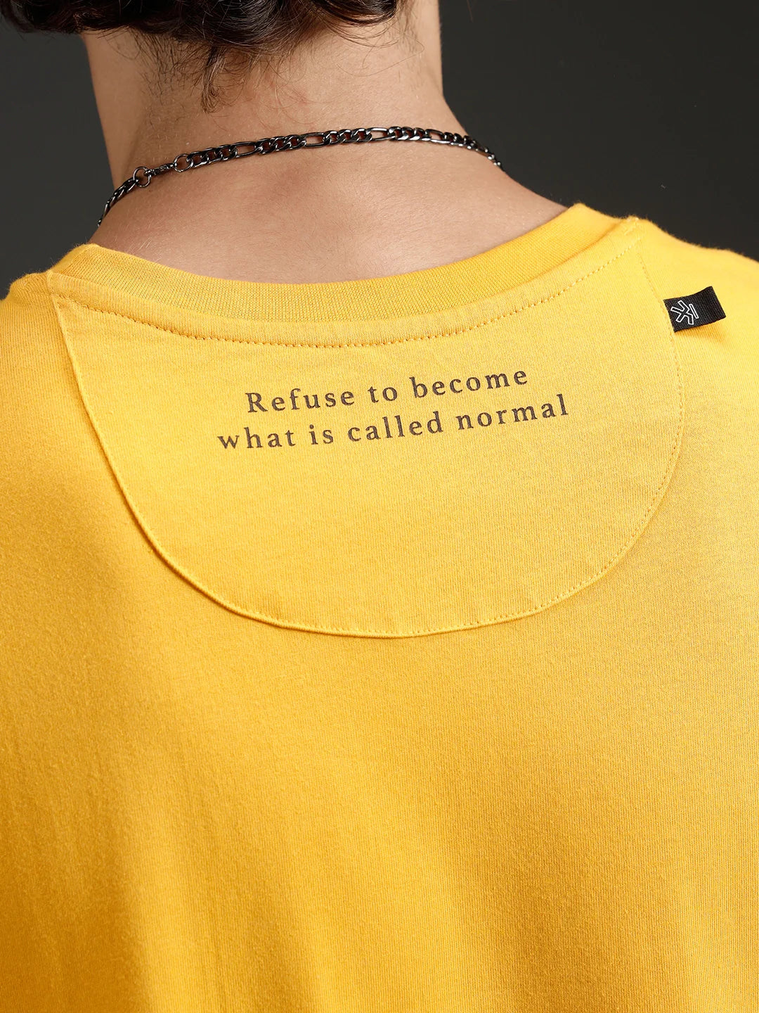 Wrogn Men's Solid Casual Oversized Tee | Orange