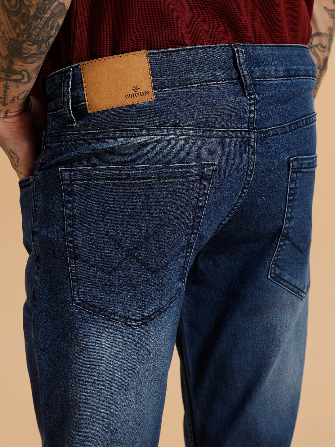 Casual Faded Slim Fit Jeans | Blue