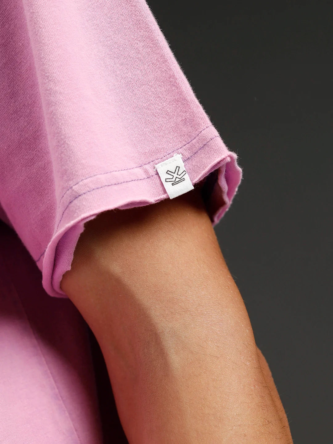 Wrogn Men's Raw Edged Oversized Graphic Tee | Purple