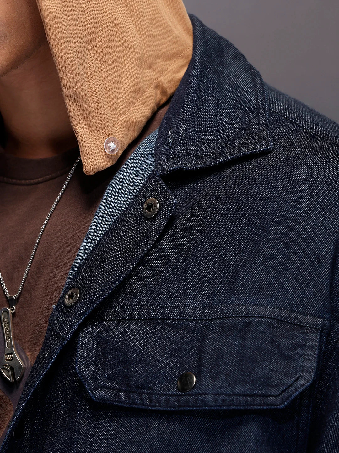 Back Printed Hooded Shirt | Blue