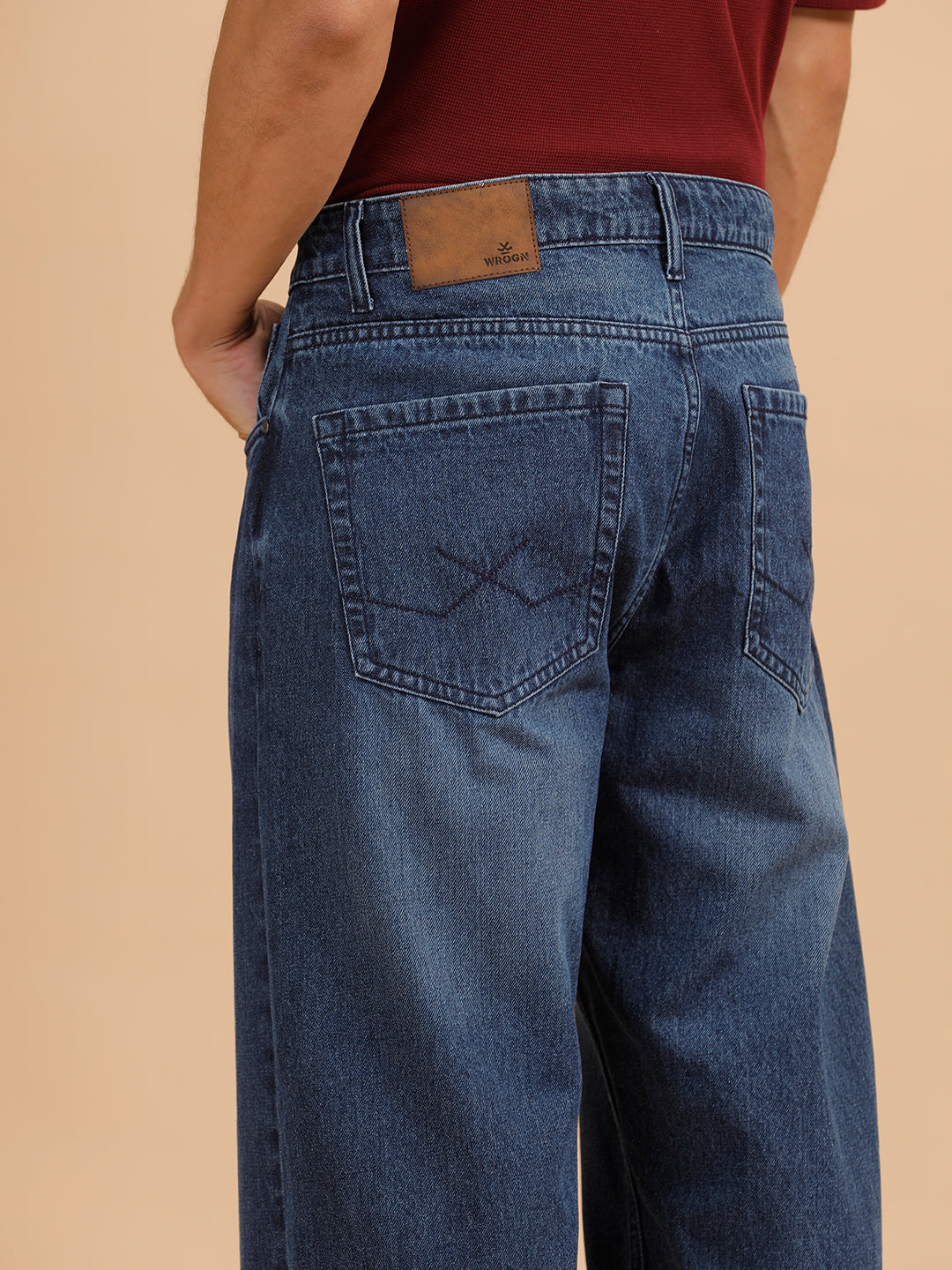 Casual Heavy Fade Loose Fit Jeans| Blue