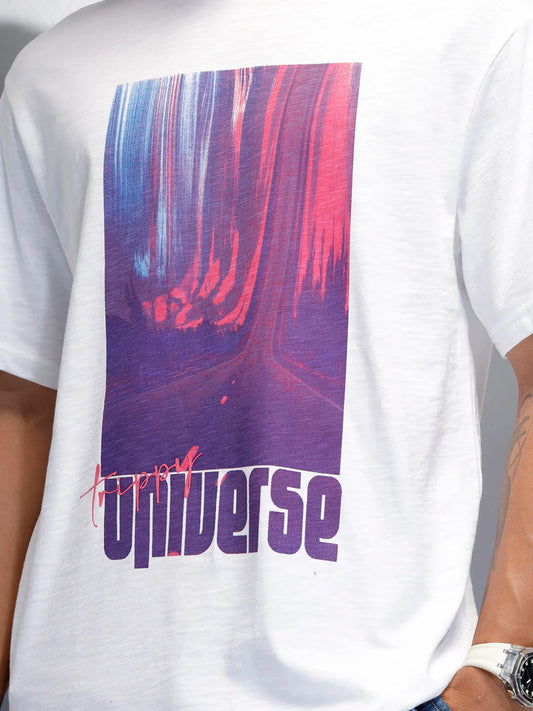 Men's Casual Graphic Pritned T-Shirt | White