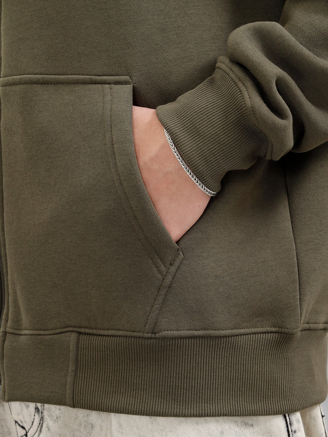 All-Day Casual Comfort Fit Hooded Sweatshirt | Olive