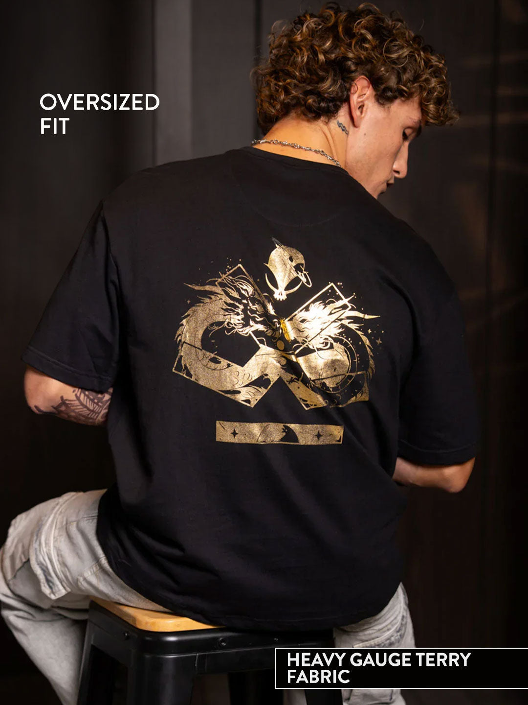 Wrogn X Aliens - The Yin-Yang Dragons | Black T-Shirt