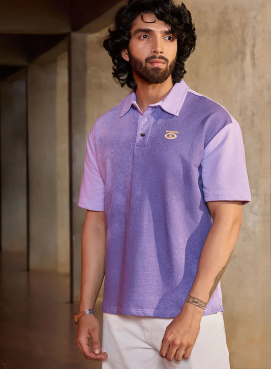 Spray Printed Oversized T-Shirt | Purple