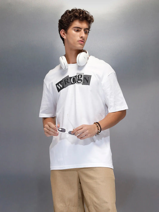Men's casual oversize graphic t-shirt | White