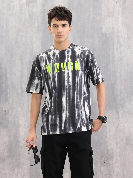 Graphic Printed T-shirt With Tie&Dye | Black