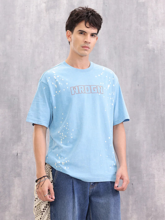 Retro Washed Effect Oversized Fit T-shirt | Blue