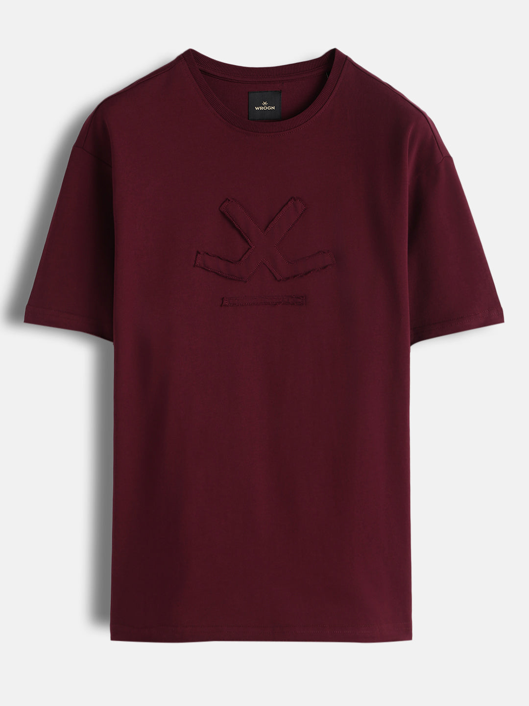 Heavy GSM Applique Logo T-Shirt | Wine