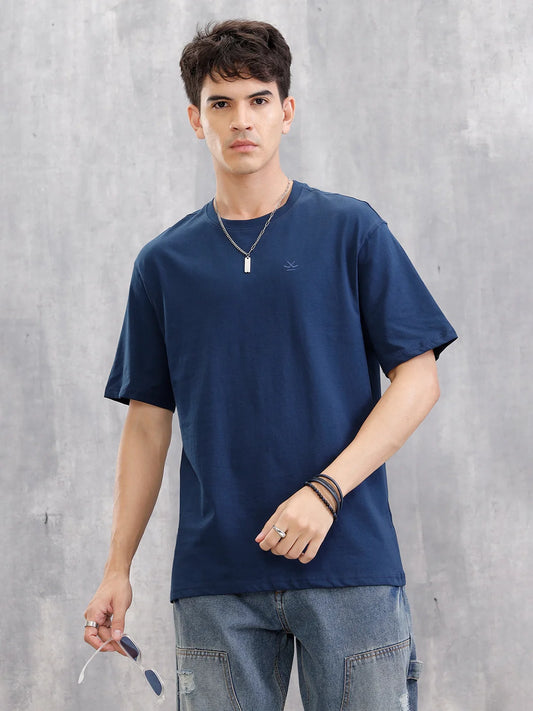 Solid Oversized T-Shirt | Blue