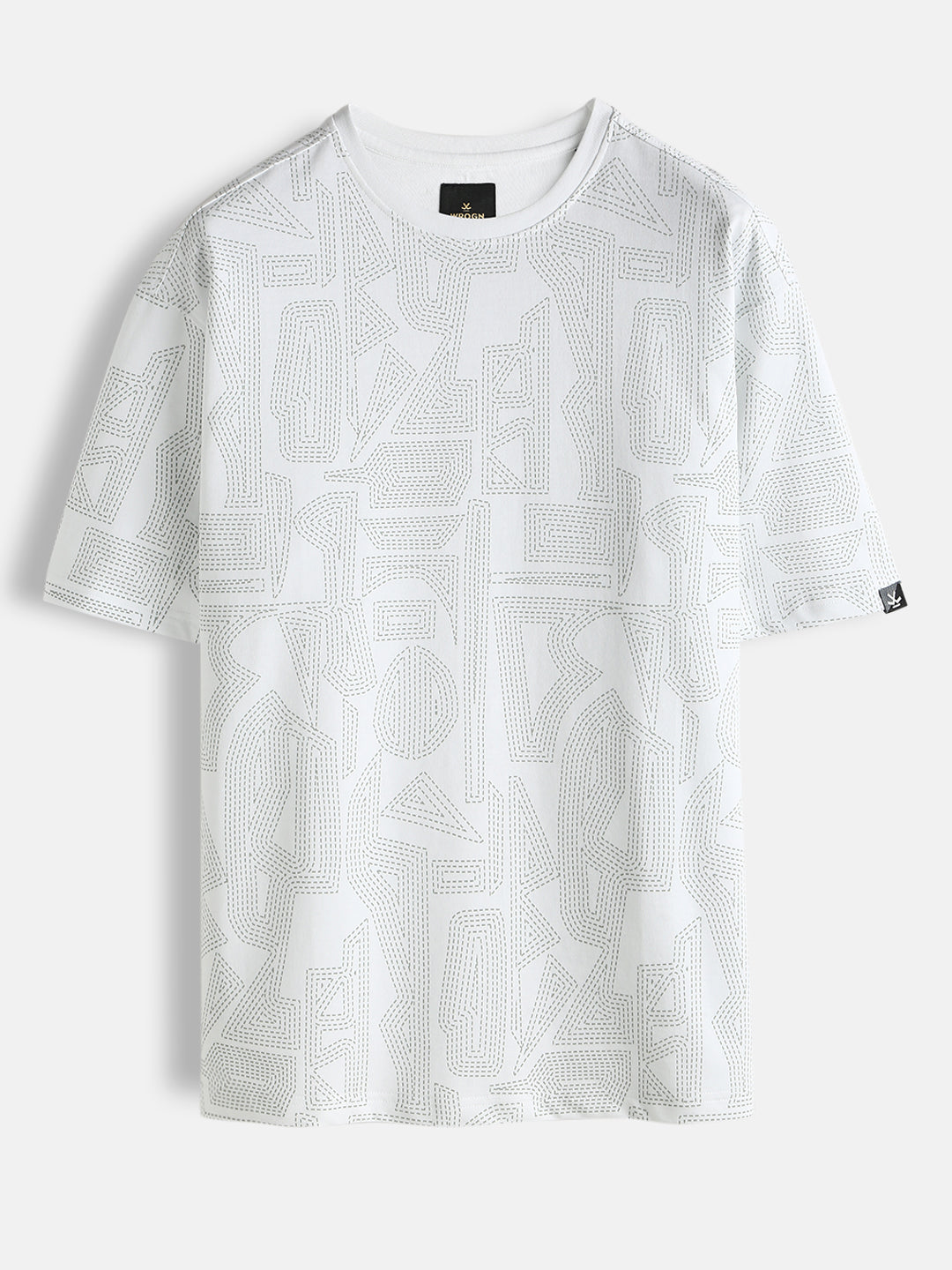 Tonal AOP Oversized T-Shirt | White