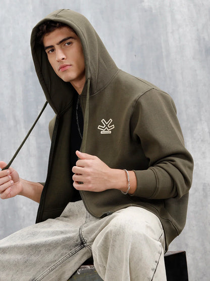 All-Day Casual Comfort Fit Hooded Sweatshirt | Olive