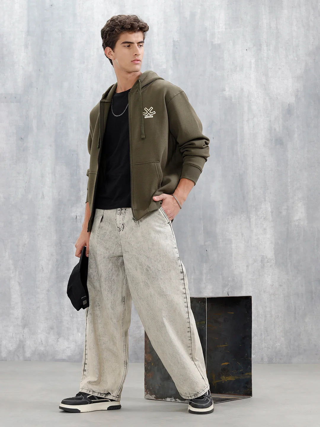 All-Day Casual Comfort Fit Hooded Sweatshirt | Olive