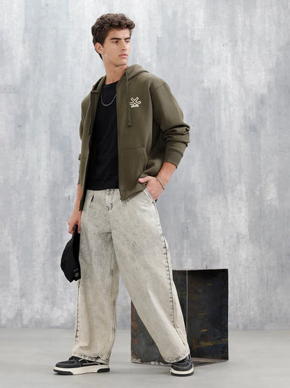 All-Day Casual Comfort Fit Hooded Sweatshirt | Olive