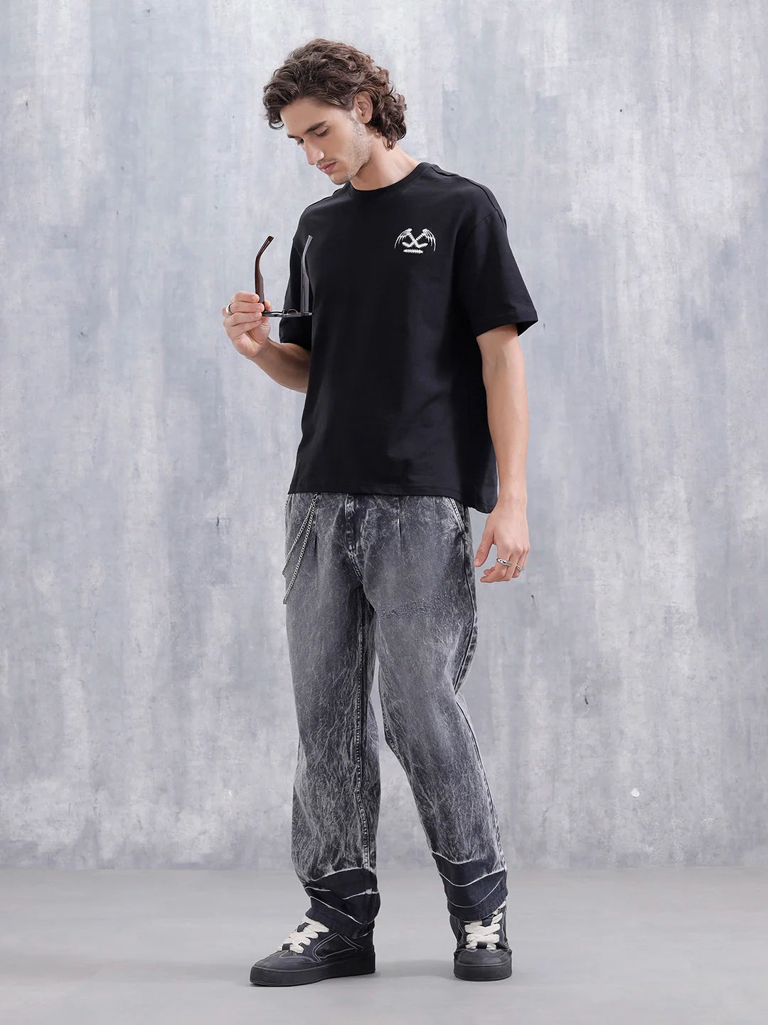 Bizarre Elements Inspired Oversized Back Print T-Shirt | Black