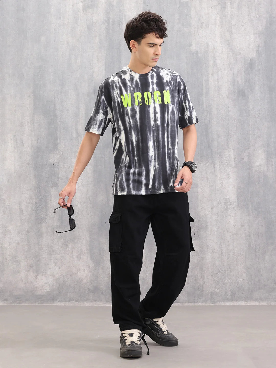 Graphic Printed T-shirt With Tie&Dye | Black