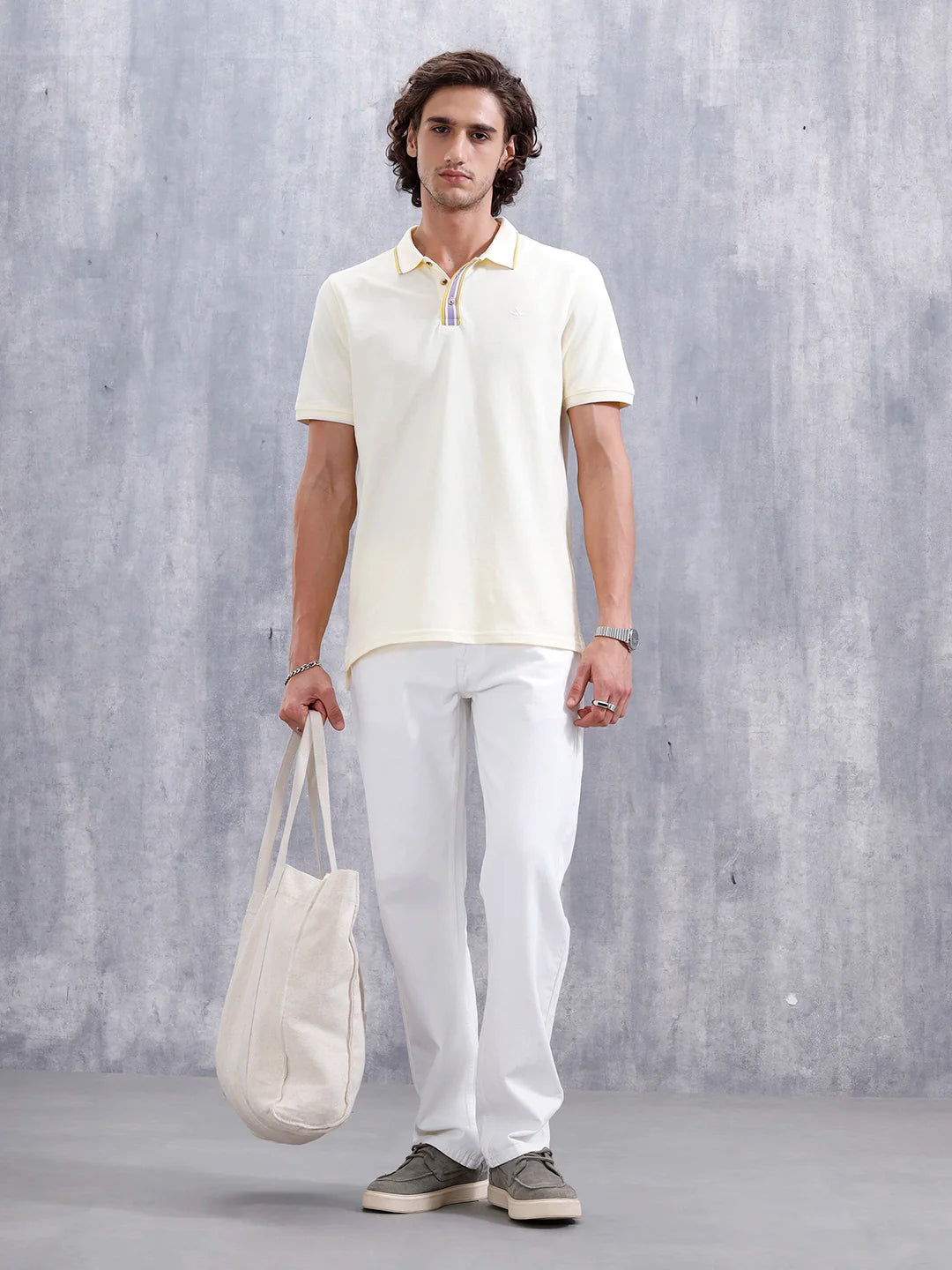 Slim Fit 100% Cotton Polo With Contrast Tipping | Yellow