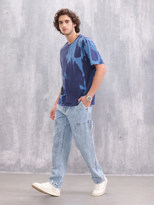 Graphic Aop Oversized T-Shirt  | Navy Blue