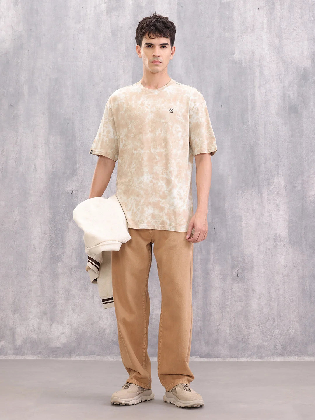 Tie Dye Oversize Crew Neck T-Shirt I White