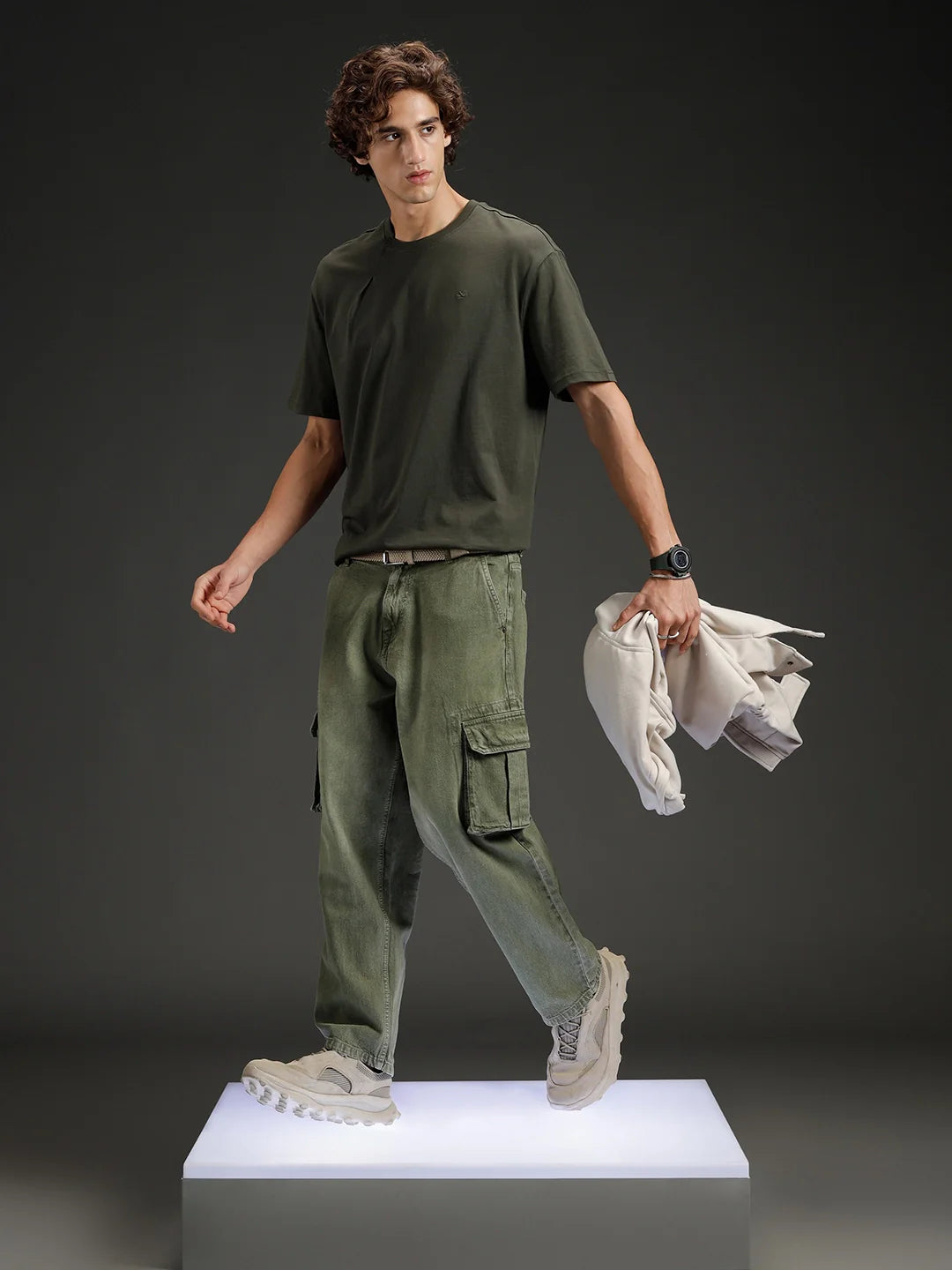 Wrogn Solid Oversized Tshirt | Green