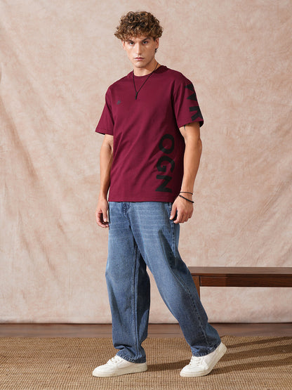 Heavy GSM Printed Oversized T-Shirt | Wine